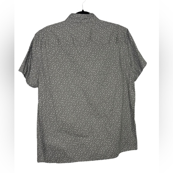American Eagle Men’s Grey White Flex Short Sleeve Button Front Shirt Size Medium - Picture 7 of 11